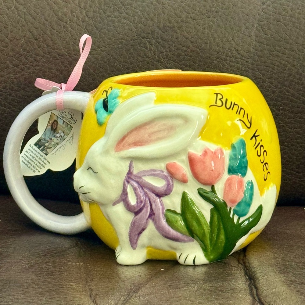 Bunny Kisses - Blue Sky Clayworks Ceramic Easter Mug